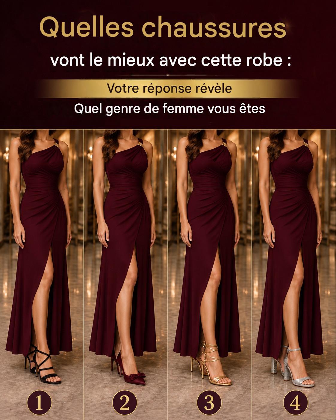 Quelles chaussures vont le mieux avec cette robe ? Votre réponse révèle quel genre de femme vous êtes.