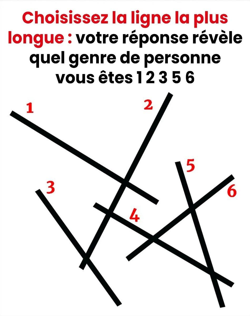 Choisissez la ligne la plus longue votre réponse révèle le type de personne que vous êtes