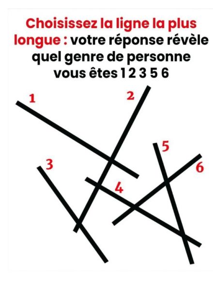 Choisissez la ligne la plus longue, votre réponse révèle le type de personne que vous êtes