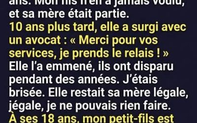 Elle m’a enlevé mon petit-fils après que je l’aie élevé — des années plus tard, il est revenu transformé