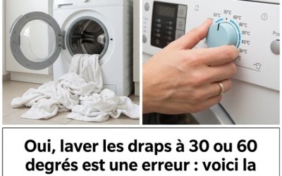 Oui, laver les draps à 30 et 60 degrés est une erreur : voici la température correcte ⬇️⬇️⬇