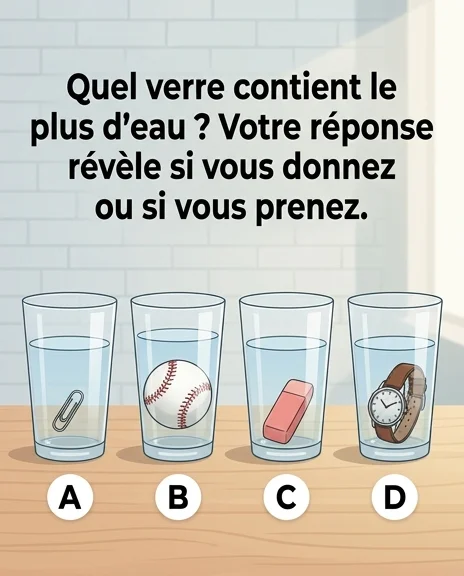 Quel verre contient le plus d’eau ? Votre réponse révèle si vous êtes généreux ou égoïste