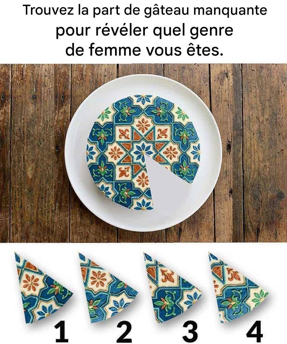 Trouvez la part de gâteau manquante pour découvrir quel genre de femme vous êtes. 1er commentaire 👇👇