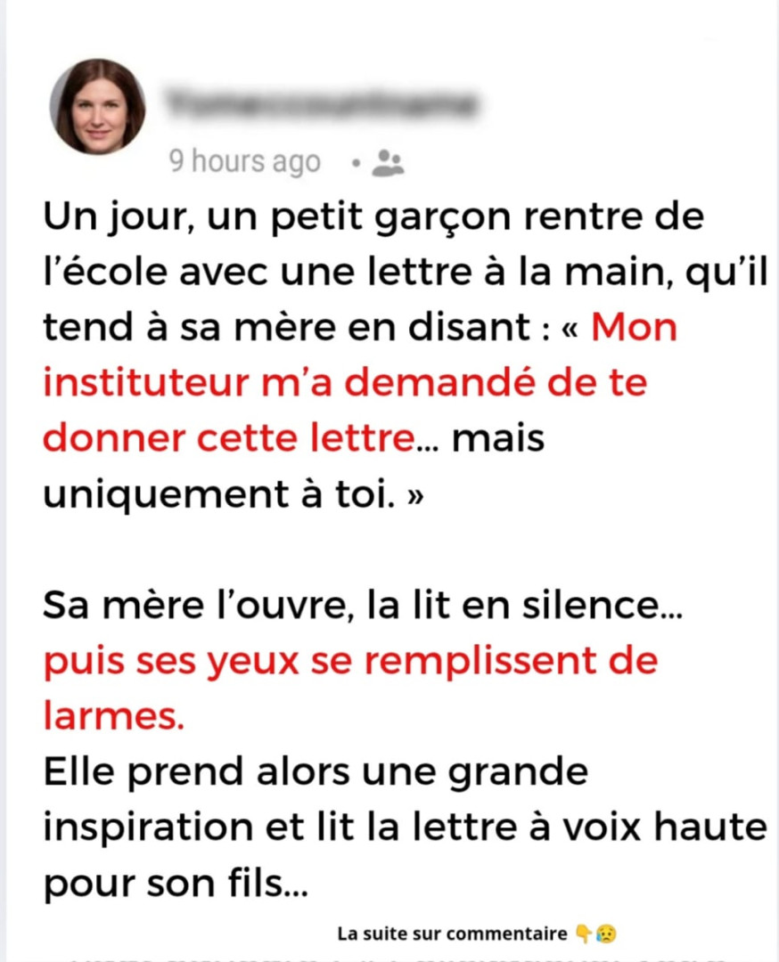 Voilà une petite histoire vraie..