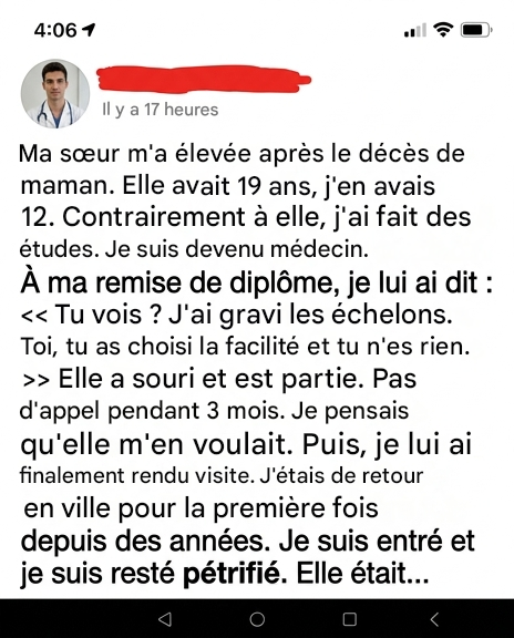 J’ai traité ma sœur de « moins que rien » après qu’elle m’a élevée — puis j’ai compris à quel point j’avais tort