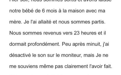 En rentrant la chambre du bébé, elle découvre le pire « il était…