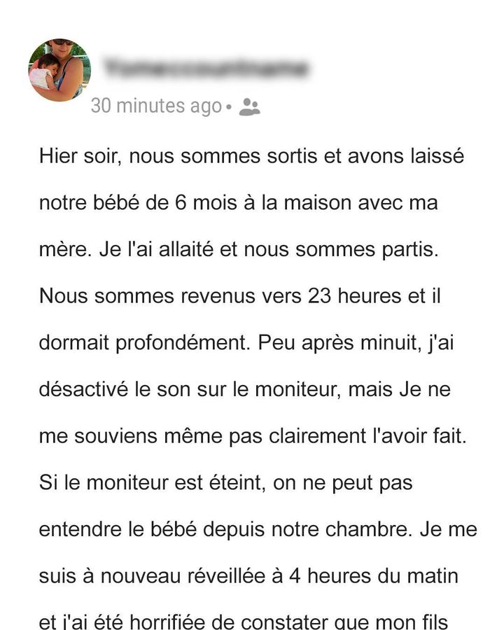 En rentrant la chambre du bébé, elle découvre le pire « il était…