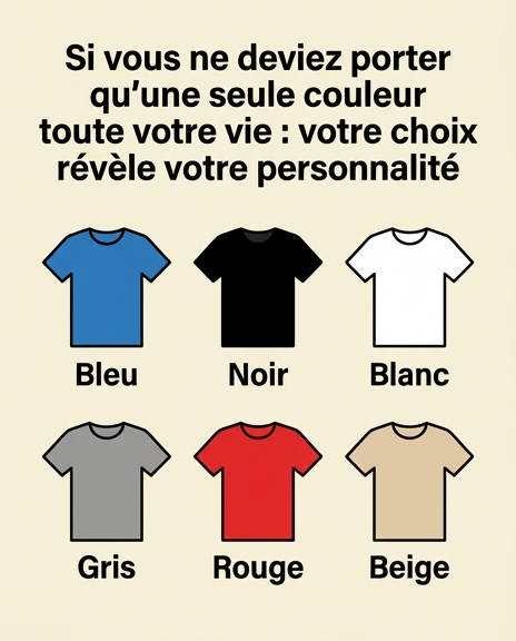 Vous ne pouvez porter qu’une seule couleur pour le reste de votre vie : votre réponse révèle quel genre de personne vous êtes