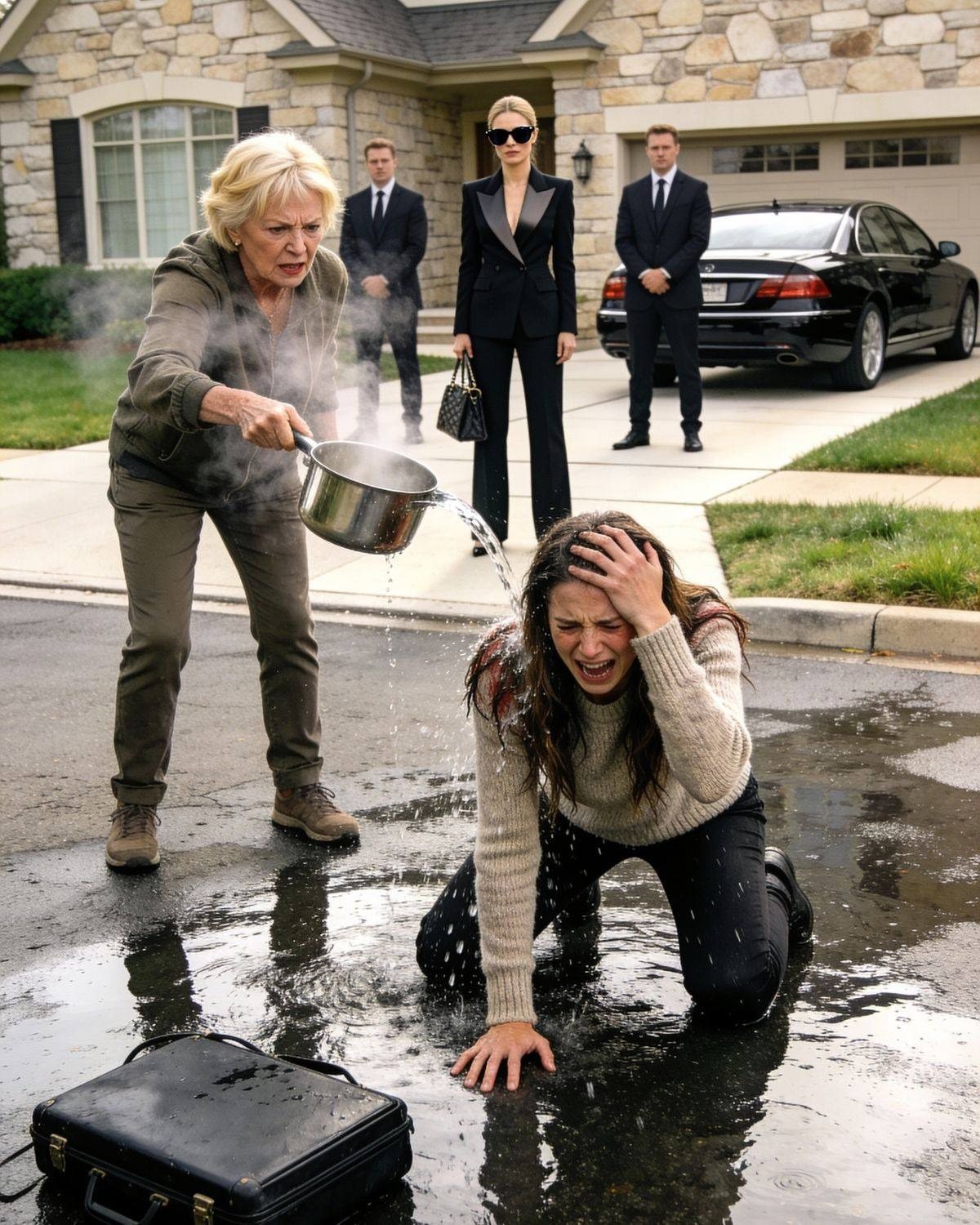 Ma belle-mère pensait que j’étais une pauvre et bonne à rien au foyer… Alors elle m’a jeté de l’eau bouillante, m’a mise à la porte de chez moi, et le lendemain matin, quand elle a ouvert la porte, elle a trouvé la police, un serrurier et mon avocat.