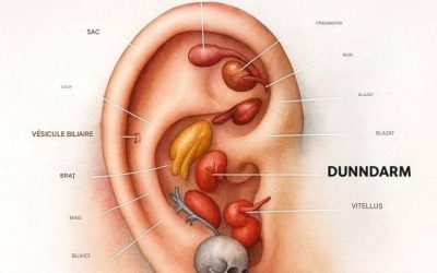 Les zones au centre de l’oreille sont reliées à l’estomac, à l’intestin grêle et au système digestif. Ils sont particulièrement utiles pour les ballonnements, la sensation de douleurs pleines ou abdominales.