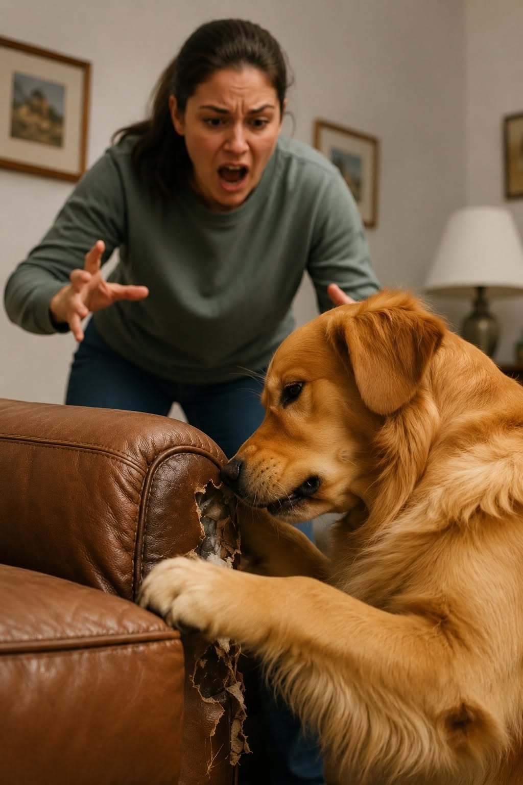 Le chien griffait obstinément le nouveau canapé : lorsque sa propriétaire a déchiré le tissu, elle a compris la raison de ce comportement.