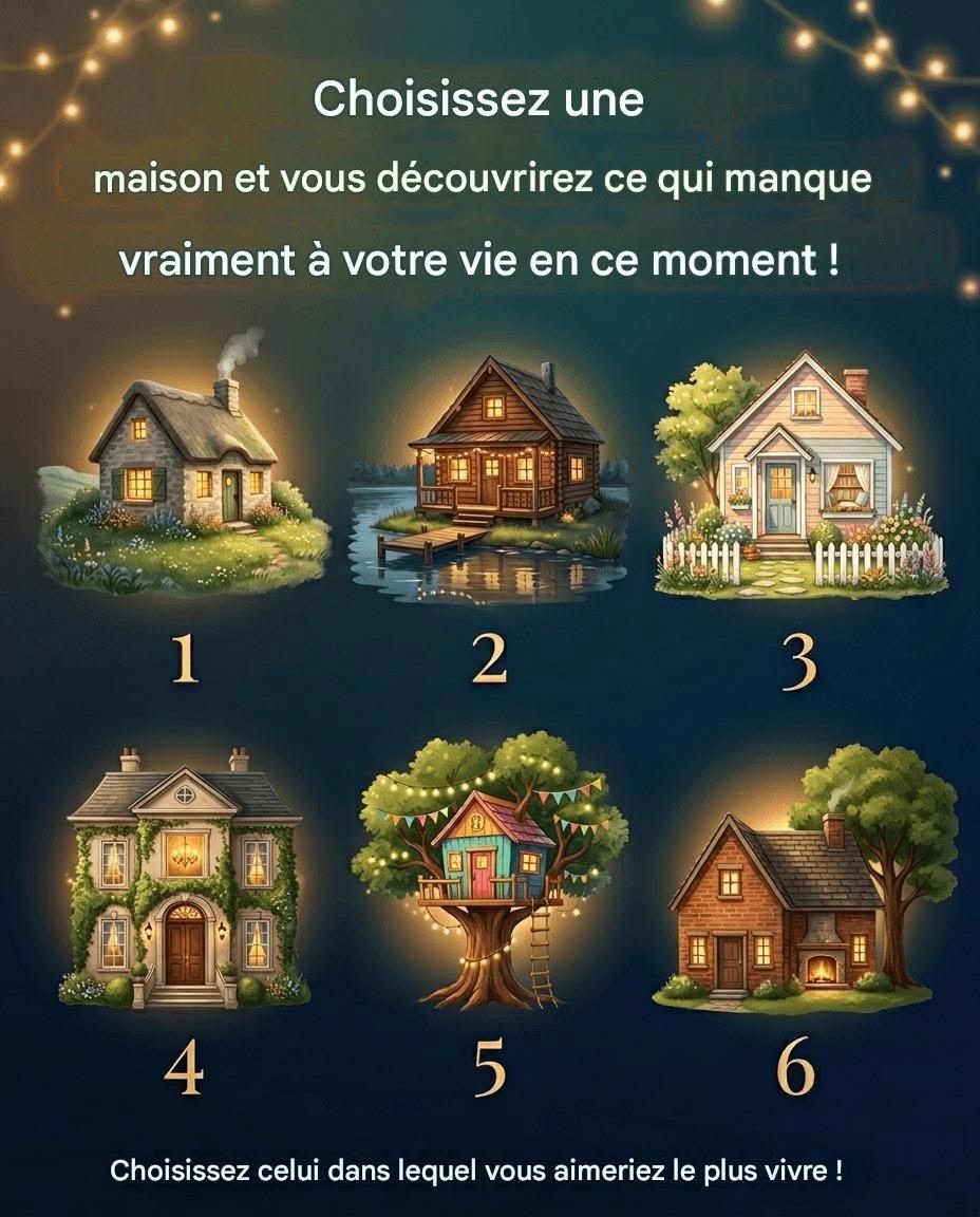 Choisissez une maison et vous découvrirez ce qui manque vraiment à votre vie en ce moment !