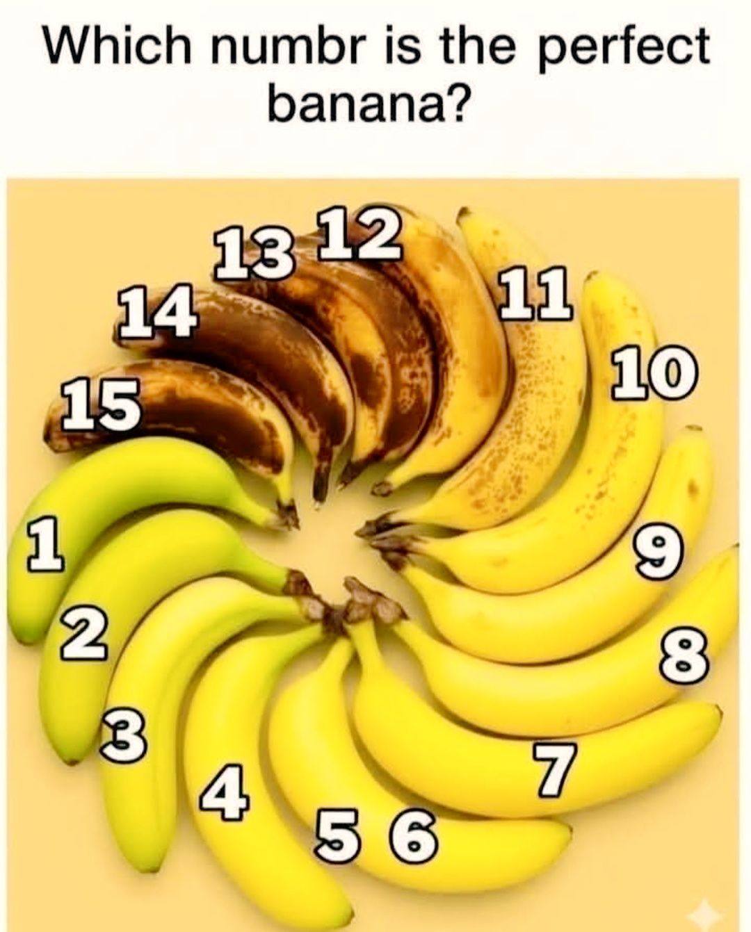 La banane parfaite ? Mon vote va aux numéros 7 à 9.