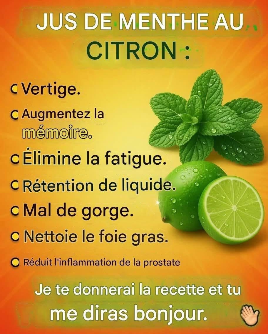 Jus de menthe au citron