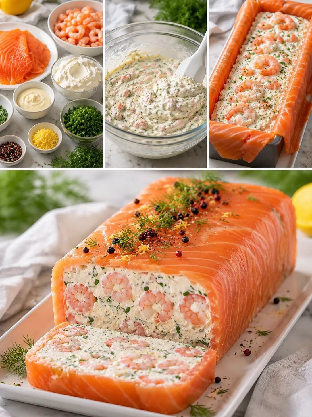 Terrine de Saumon et Crevettes aux Herbes Fraîches