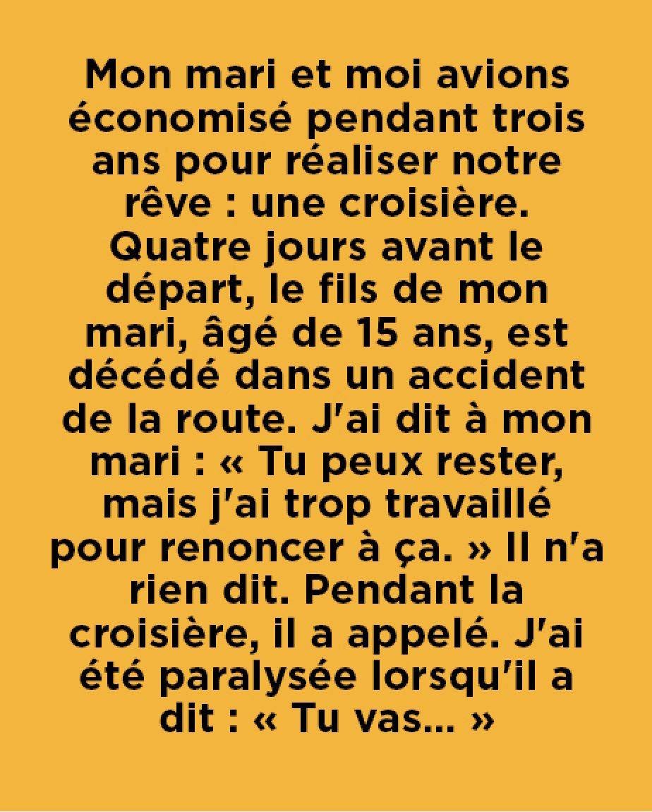 Elle a choisi une croisière plutôt que sa famille — et a tout perdu à son retour..