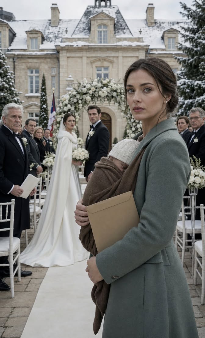 Six semaines après que Julian m’a laissée, moi et notre nouveau-né, dans une tempête de neige, je suis apparue à l’arrière de son nouveau mariage avec notre bébé endormi contre ma poitrine et une enveloppe scellée à la main.