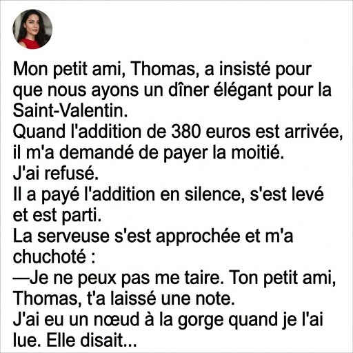 Il lui demande de partager l’addition le soir de la Saint-Valentin : leur histoire de 7 ans s’arrête là