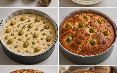 Cake salé aux olives vertes et dés de jambon (type italien)