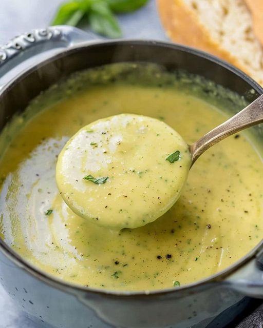 Soupe crémeuse de courgettes à l’ail, idéale pour perdre du poids