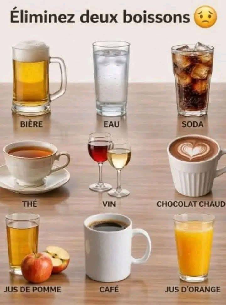 Défi impossible : éliminez deux boissons… mais lesquelles ?clic sur le lien 1er commentaire pour réponse