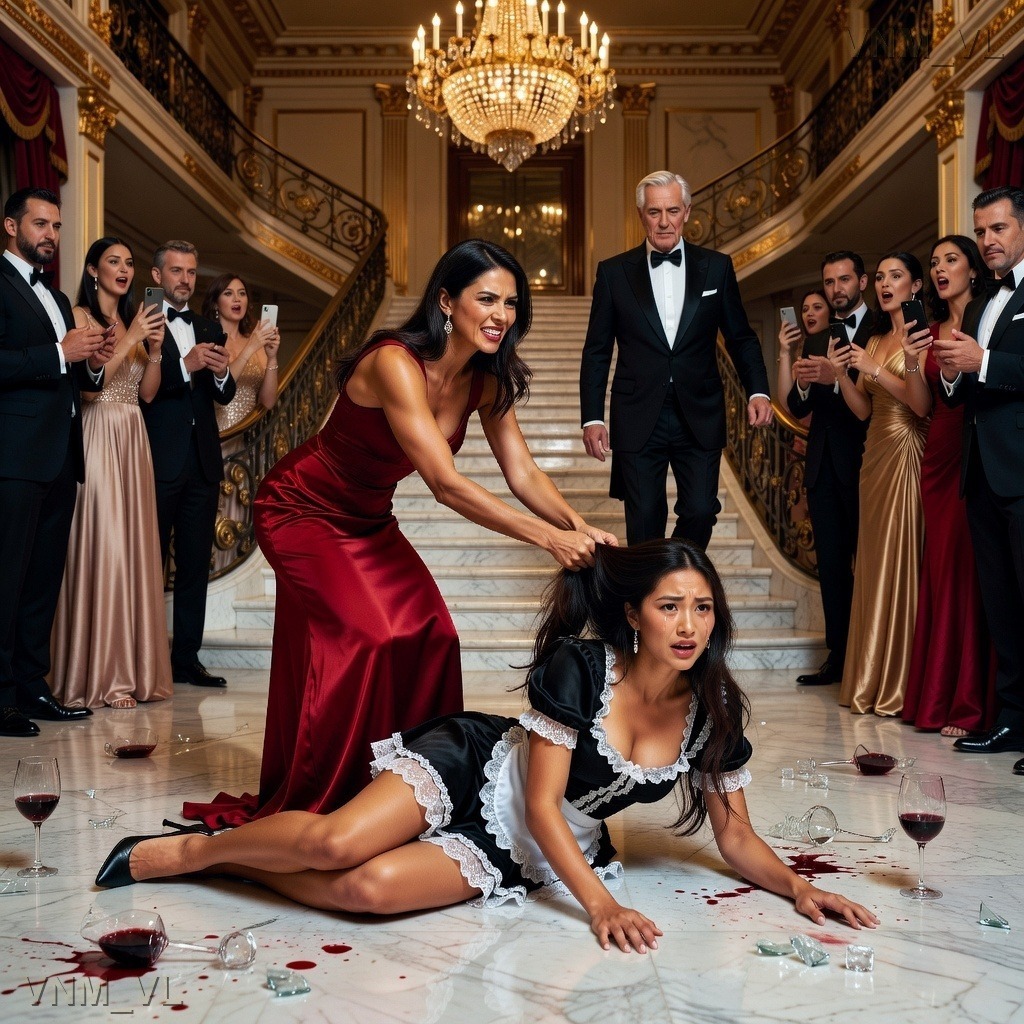 Elle l’a traînée par les cheveux en pleine fête de millionnaires.