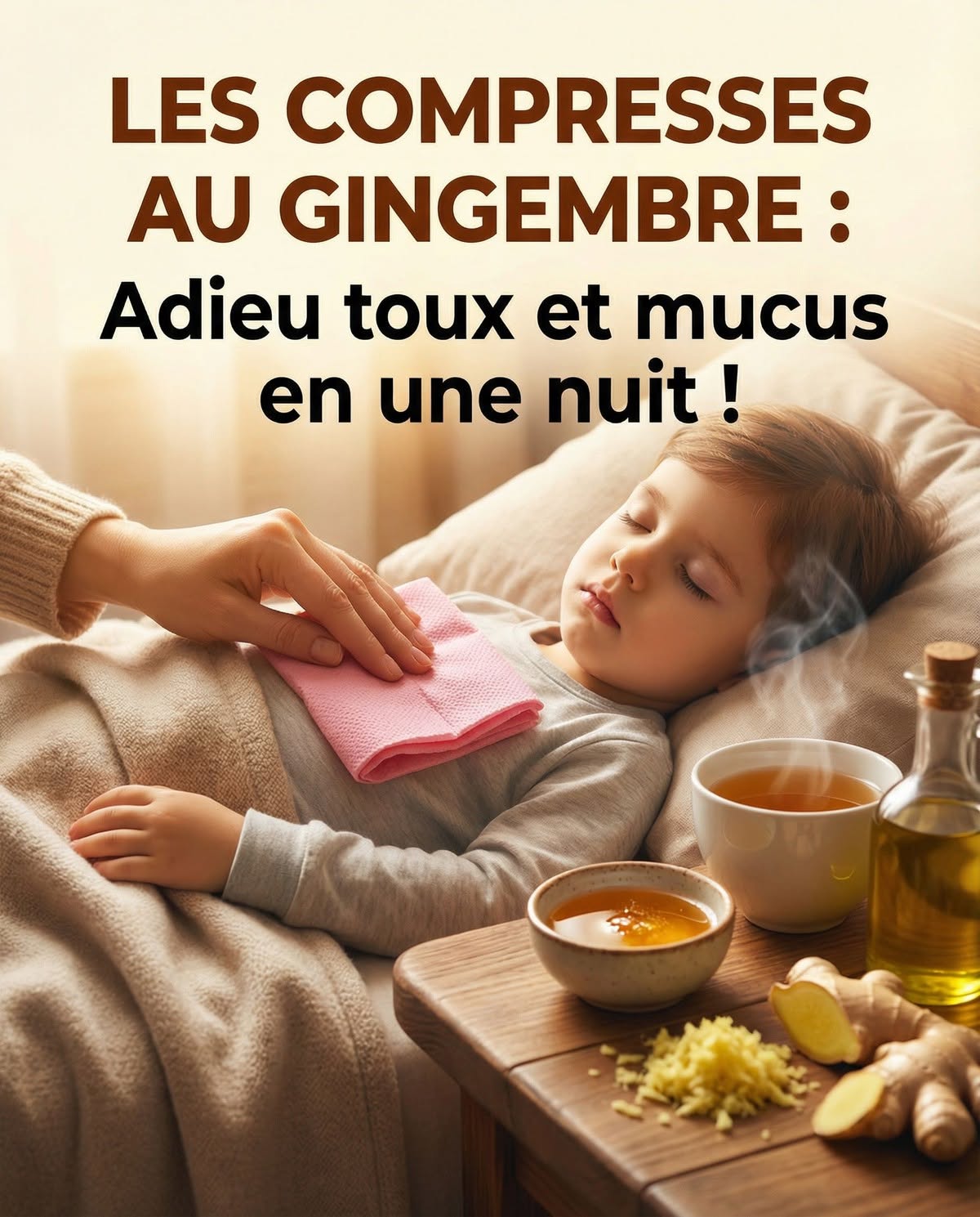 Les compresses au gingembre – traitent la mauvaise toux et éliminent le mucus des poumons en une nuit !