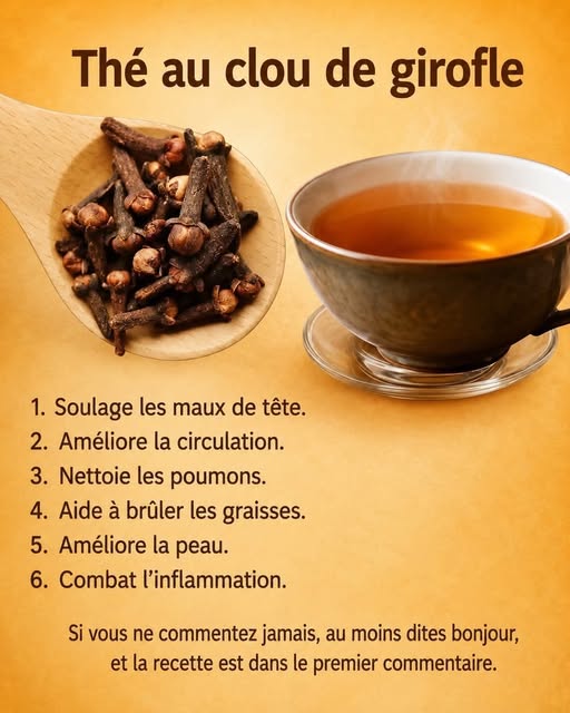 Un médecin japonais recommande de boire du thé aux clous de girofle le soir… voir plus.