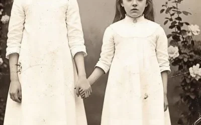 Cette photo de 1895, montrant une fillette tenant la main de sa sœur, semblait anodine – jusqu’à ce que sa restauration révèle… Lorsque la conservatrice du musée, Helen Foster, examina cette photographie de 1895 en 2021, elle y vit ce que tout le monde avait vu pendant 126 ans : deux sœurs en robes blanches assorties, se tenant la main dans un jardin, le visage grave, typiquement victorien. La photographie avait été donnée anonymement à la Société historique de Boston, accomp… En voir plus