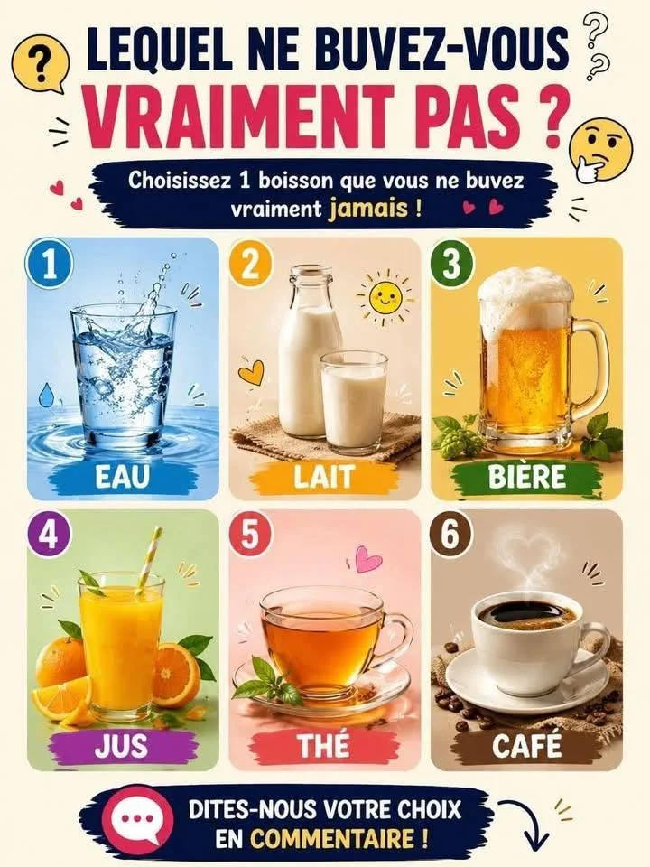 LEQUEL DE CES 6 BOISSONS NE BUVEZ-VOUS VRAIMENT JAMAIS ?