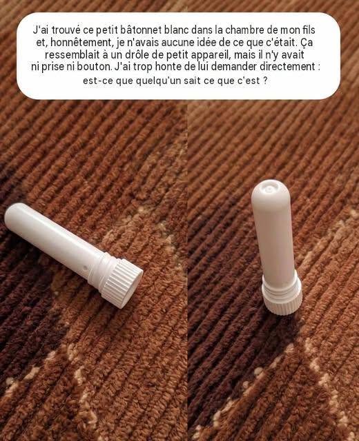 J’ai trouvé ce petit bâtonnet blanc dans la chambre de mon fils et j’étais trop gênée pour lui demander si quelqu’un savait ce que c’était.Voir le 1er commentaire