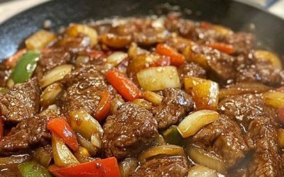oignon avec steak au poivre chinois