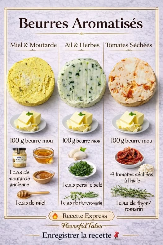 3 Beurres Aromatisés Maison Miel