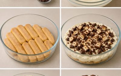 Tiramisu aux biscuits cuillère et mascarpone, éclats de chocolat