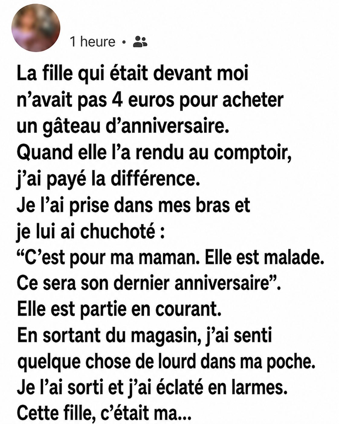 Elle voulait offrir un gâteau à sa maman malade : ce qui s’est passé à la caisse va vous toucher droit au cœur