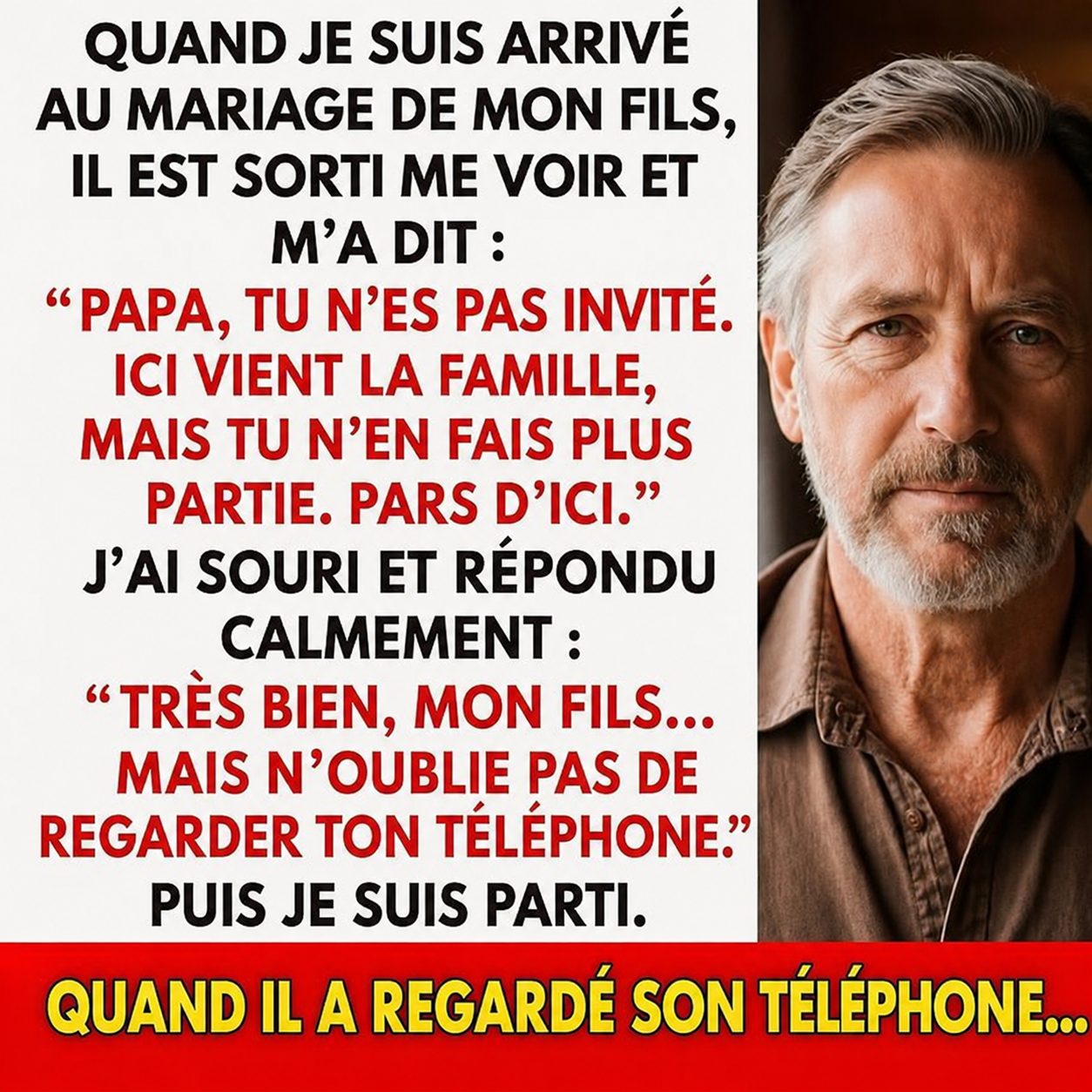 Exclu du mariage de son fils, ce père pose un acte qui dit tout sur l’amour et les limites