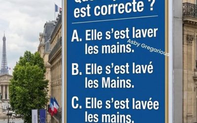 Défi de français : quelle phrase est correcte ? A. Elle s’est laver les mains. B. Elle s’est lavé les mains. C. Elle s’est lavée les mains.