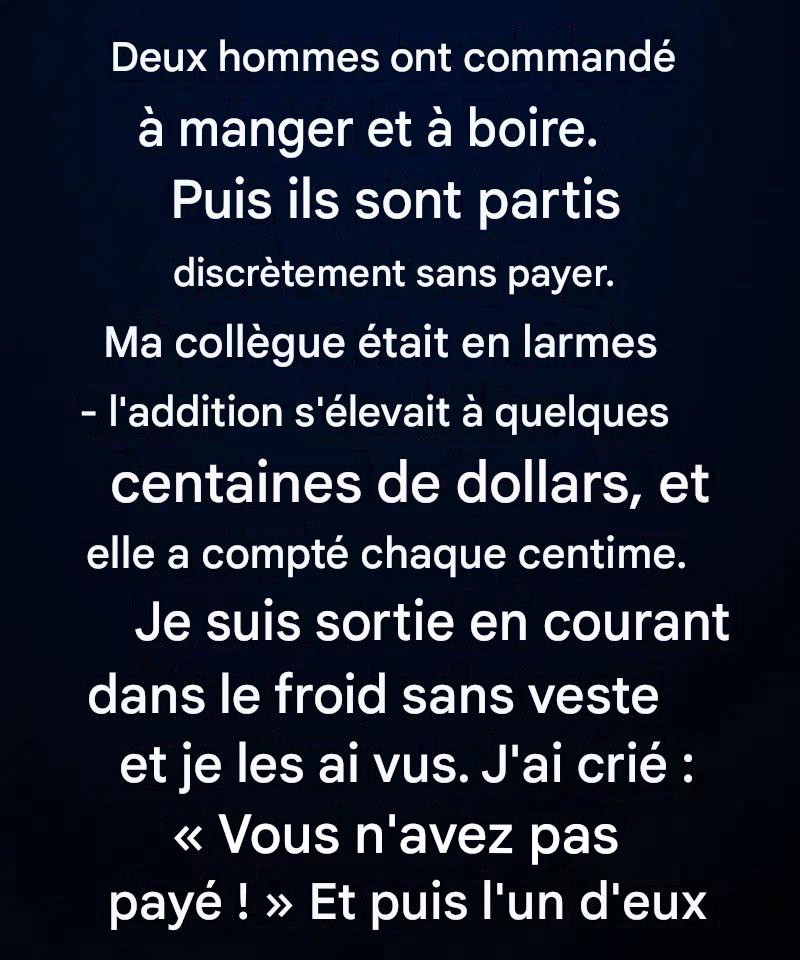Ils sont partis sans payer, mais ce qui s’est passé ensuite a révélé le pouvoir de la gentillesse.