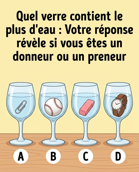 Quel verre contient le plus d’eau… Ce simple puzzle piège des milliers de personnes  Découvrez la réponse dans les commentaires ⬇️